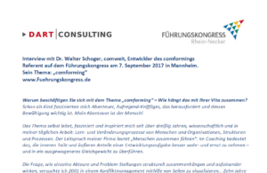 Mehr über den Artikel erfahren Interview mit Walter Schoger, Referent auf dem Führungskongress am 07.09.2017 in Mannheim zum „comforming“