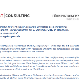 Interview mit Walter Schoger zum Führungskongress Rhein-Neckar in Mannheim